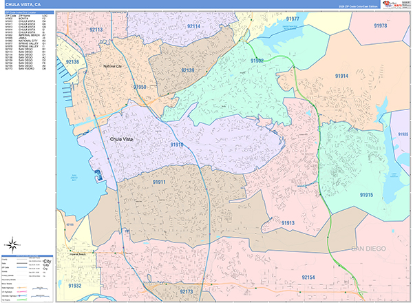 Chula Vista Wall Map